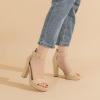 imageAmoji Womens Chunky Platform Heels 4 Bowknot Heeled Sandal Wedding With Ankle Strap 302F4Nudepu