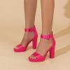 imageAmoji Womens Chunky Platform Heels 4 Bowknot Heeled Sandal Wedding With Ankle Strap 302F4Rosesatin