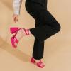 imageAmoji Womens Pink Platform Heels Chunky Heeled Sandals Dressy Block Heels Strappy Thick Heels Prom Wedding Shoes 305 Hot Pink Fuchsia Size 8 Women
