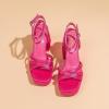 imageAmoji Womens Pink Platform Heels Chunky Heeled Sandals Dressy Block Heels Strappy Thick Heels Prom Wedding Shoes 305 Hot Pink Fuchsia Size 8 Women