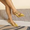 imageAmoji Womens Pointed Toe Pumps Slingback Kitten Heels Party Wedding Dress Shoes FZ329Gold