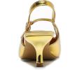 imageAmoji Womens Pointed Toe Pumps Slingback Kitten Heels Party Wedding Dress Shoes FZ329Gold