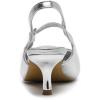 imageAmoji Womens Pointed Toe Pumps Slingback Kitten Heels Party Wedding Dress Shoes FZ329Silver