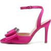 imageAmoji Womens Stilettos Rhinestone High Heels 4 Pumps Ankle Strappy for Wedding Party Dressing Dress Shoes 308Bowrosesatin