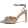 imageAmoji Womens Stilettos Rhinestone High Heels 4 Pumps Ankle Strappy for Wedding Party Dressing Dress Shoes 308Goldglitter