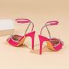 imageAmoji Womens Stilettos Rhinestone High Heels 4 Pumps Ankle Strappy for Wedding Party Dressing Dress Shoes 308Pinksatin