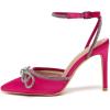 imageAmoji Womens Stilettos Rhinestone High Heels 4 Pumps Ankle Strappy for Wedding Party Dressing Dress Shoes 308Pinksatin