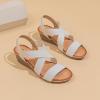 imageAmoji Womens Wedge Heels Sandals Comfortable Dressy Summer Shoes Elastic Strap 603603white