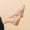 imageAmoji Womens Wedge Heels Sandals Comfortable Dressy Summer Shoes Elastic Strap 603604apricot