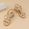 imageAmoji Womens Wedge Heels Sandals Comfortable Dressy Summer Shoes Elastic Strap 603604apricot