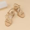 imageAmoji Womens Wedge Heels Sandals Comfortable Dressy Summer Shoes Elastic Strap 603605apricot