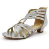 imageAmoji Girl Dress Sandals Girl Sparkly High Heels Kid Flower Wedding Princess Shoes Silver KID421 Size 4 Big Kid