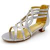 imageAmoji Girls High Heels Kid Ankle Strap Dress Shoes Wedding Party for Little Kid Big Kid 412420silver