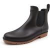 imageAmoji Unisex Ankle Chelsea Rain Short Rubber Boots 919Brown
