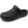 imageAmoji Unisex Winter Fleece Clog Fur Lined Garden Shoes House Slippers D8818Black