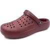 imageAmoji Unisex Winter Fleece Clog Fur Lined Garden Shoes House Slippers D8818BurgundyBurgundy