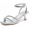 imageAmoji Women 25 Inch Kitten Heels Two Strap Party Wedding Dress Shoes FZ327Silver