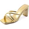 imageAmoji Women 3 Inch Slip On Heels Lady Heeled Sandal 332Gold