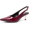 imageAmoji Womens 2 Inch Pointed Toe Low Kitten Heel Slingback Pump Party Wedding Dress Shoes FZ321Burgundy