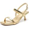 imageAmoji Womens 25 Inch Low Kitten Heels Ankle Strap Party Wedding Dress Shoes FZ326Gold