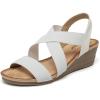 imageAmoji Womens Wedge Heels Sandals Comfortable Dressy Summer Shoes Elastic Strap 603603white