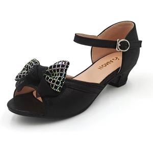 imageAmoji Girls High Heels Kid Ankle Strap Dress Shoes Wedding Party for Little Kid Big Kid 412419black