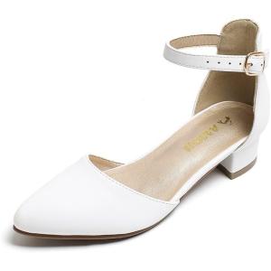 imageAmoji Girls High Heels Kid Ankle Strap Dress Shoes Wedding Party for Little Kid Big Kid 412White