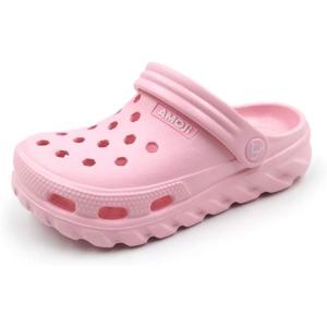 imageAmoji Kids Garden Clogs Boy Girl Gardening Shoes Youth with Charms for Toddler LittleBig KidCharmspink