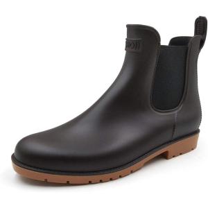 imageAmoji Unisex Ankle Chelsea Rain Short Rubber Boots 919Brown