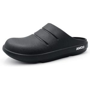 imageAmoji Unisex Arch Support Recovery Slide Sandals Orthopedic Clogs Athletic Shower Slipper XLS15561556black