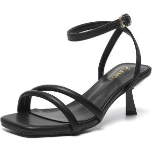 imageAmoji Women 25 Inch Kitten Heels Two Strap Party Wedding Dress Shoes FZ327Black