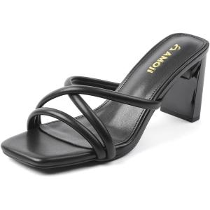 imageAmoji Women 3 Inch Slip On Heels Lady Heeled Sandal 332Black