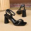 imageAmoji Women 3 In Block Heels Lady Heeled Dressy Sandal FZ335Black