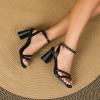 imageAmoji Women 3 In Block Heels Lady Heeled Dressy Sandal FZ335Black