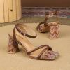 imageAmoji Women 3 In Block Heels Lady Heeled Dressy Sandal FZ335Brown