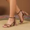 imageAmoji Women 3 In Block Heels Lady Heeled Dressy Sandal FZ335Brown