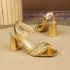 imageAmoji Women 3 In Block Heels Lady Heeled Dressy Sandal FZ335Gold