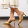 imageAmoji Women 35 In Kitten Heel Slingback Dress Shoes FZ334Gold