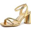 imageAmoji Women 3 In Block Heels Lady Heeled Dressy Sandal FZ335Gold