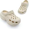 imageAmoji Women Platform Clogs Thick Yard Garden Shoes Summer Sandals 0859Beige
