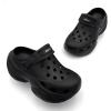 imageAmoji Women Platform Clogs Thick Yard Garden Shoes Summer Sandals 0859Black