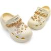 imageAmoji Women Platform Clogs with Charms Yard Garden Shoes Summer Sandals 0859Beige
