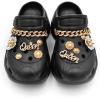 imageAmoji Women Platform Clogs with Charms Yard Garden Shoes Summer Sandals 0859Black