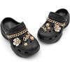 imageAmoji Women Platform Clogs with Charms Yard Garden Shoes Summer Sandals 0859Black