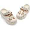 imageAmoji Women Platform Clogs with Charms Yard Garden Shoes Summer Sandals 0859White