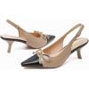 imageAmoji Womens 2 Inch Kitten Bow Heels Slingback Pointed Toe Pump Wedding Dress Shoes FZ338Nude