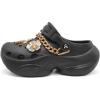 imageAmoji Women Platform Clogs with Charms Yard Garden Shoes Summer Sandals 0859Black