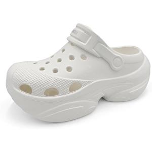 imageAmoji Women Platform Clogs Thick Yard Garden Shoes Summer Sandals 0859White