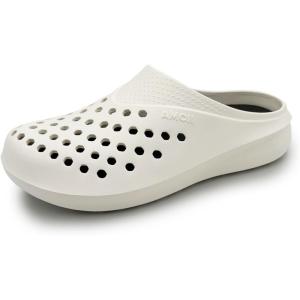 imageAmoji Men Garden Clogs Women Summer Gardening Shoes Beach Shoes AM2277WhiteBlack
