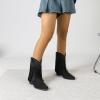 imageAmoji Women Western Cowboy Boots Cowgirl Mid Calf Boots Pull On D307Blacktassels